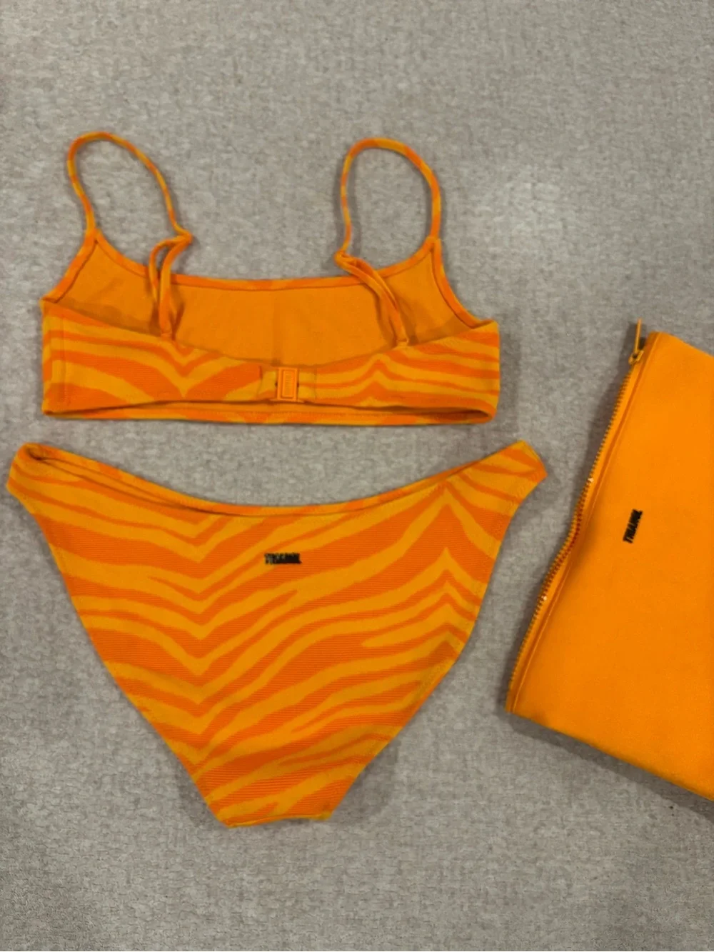 triangl swimwear Orange Zebra-Stripe Bikini Set